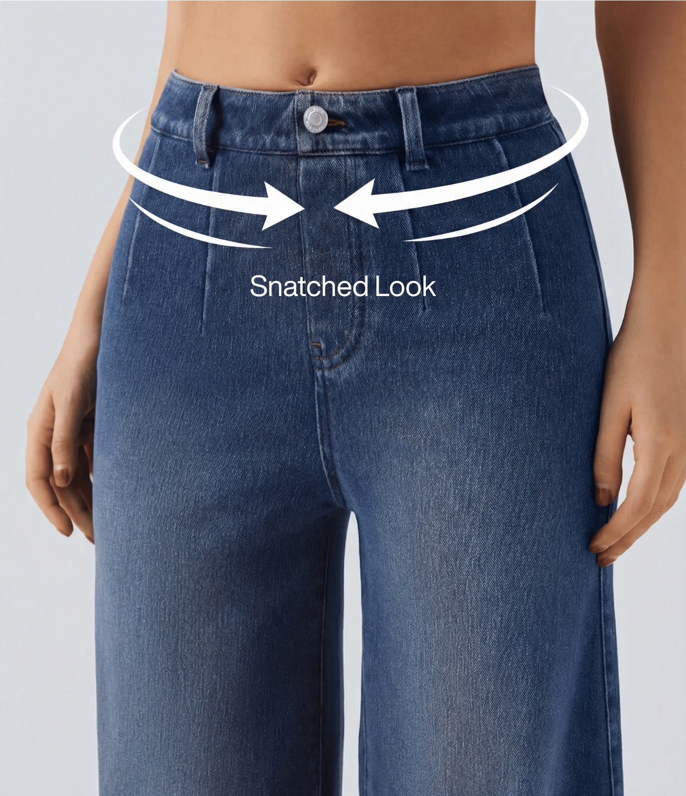 High Waisted SecureSmooth™ Tummy Control Wide Leg Stretchy Jeans